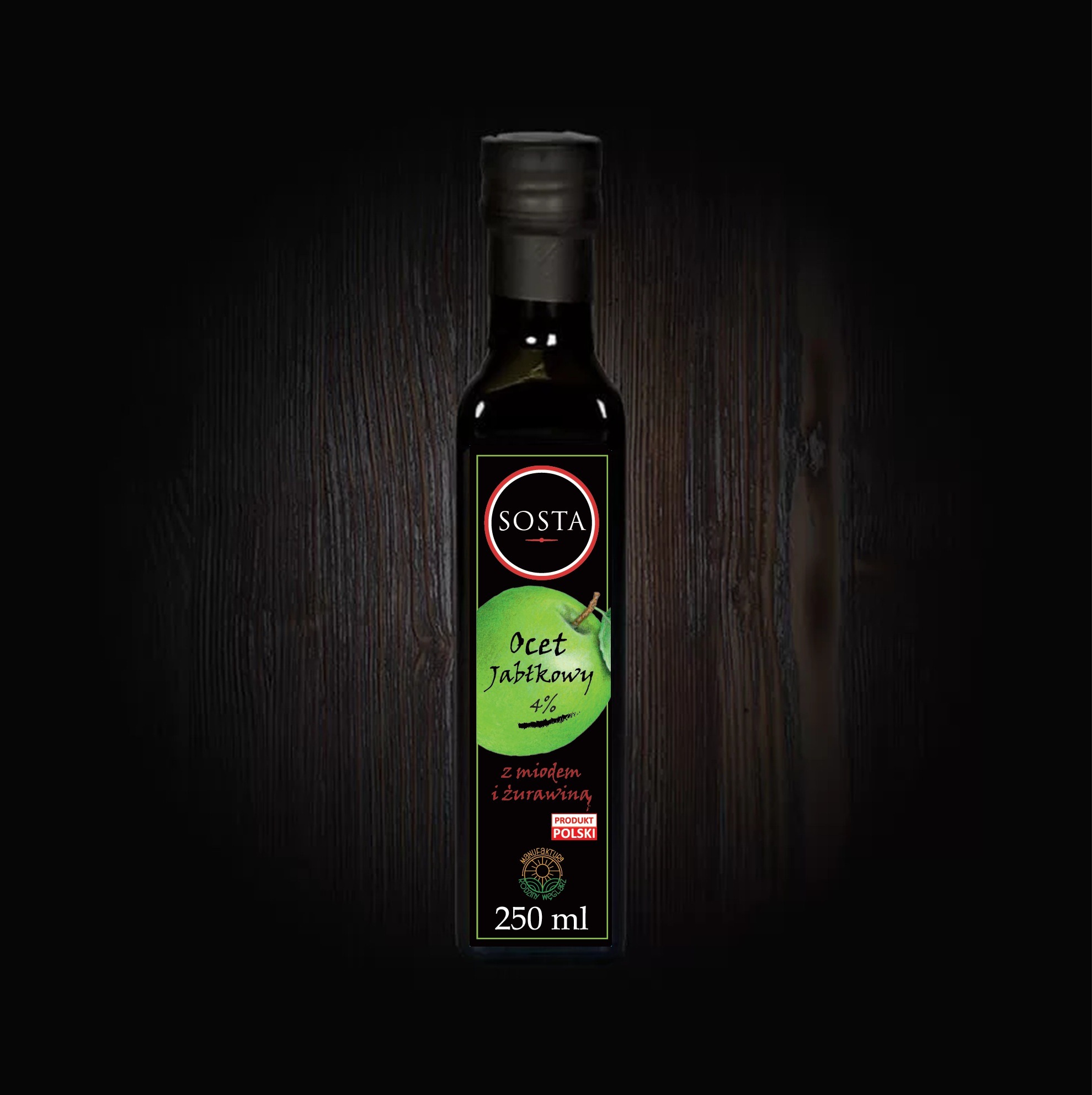 Ocet jabłkowy z miodem i żurawiną Sosta